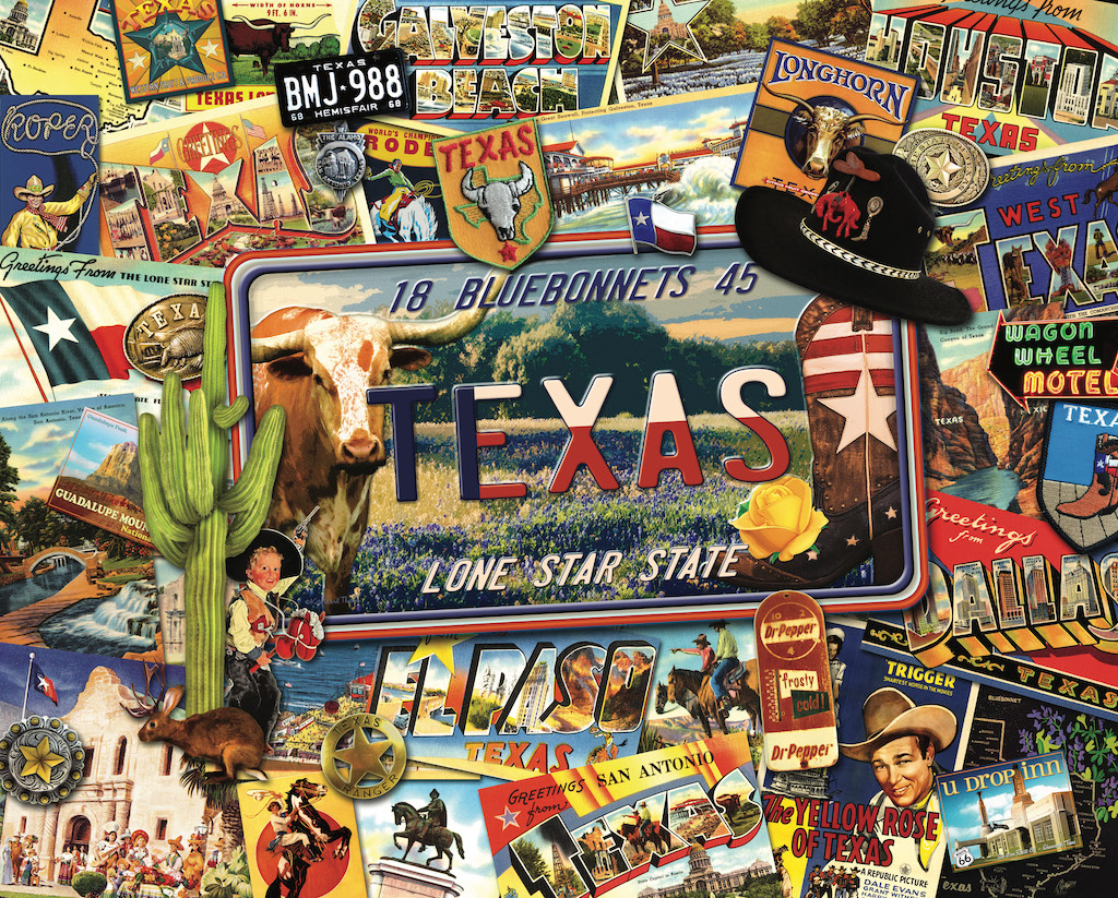 "Lone Star State by Kate Ward Thacker" Jigsaw Puzzle - Texas Time Gifts and Fine Art
