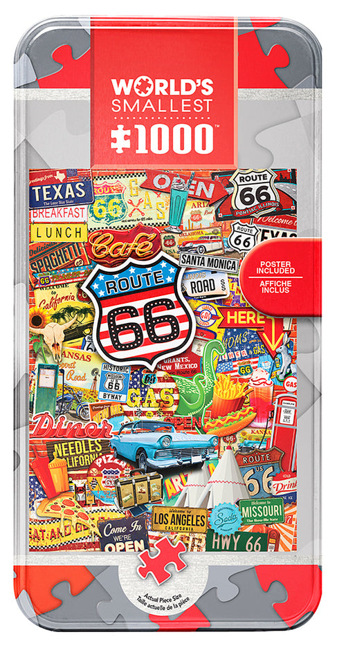 "Route 66—World's Smallest" 1000 Piece Jigsaw Puzzle Series - Texas Time Gifts and Fine Art 210815