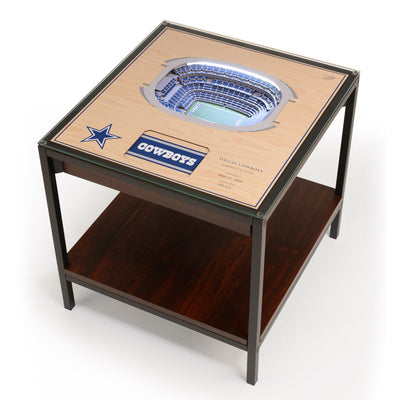 Dallas Cowboys—"America's Team" 25-Layer "StadiumViews" Lighted 3D End Table - Texas Time Gifts and Fine Art