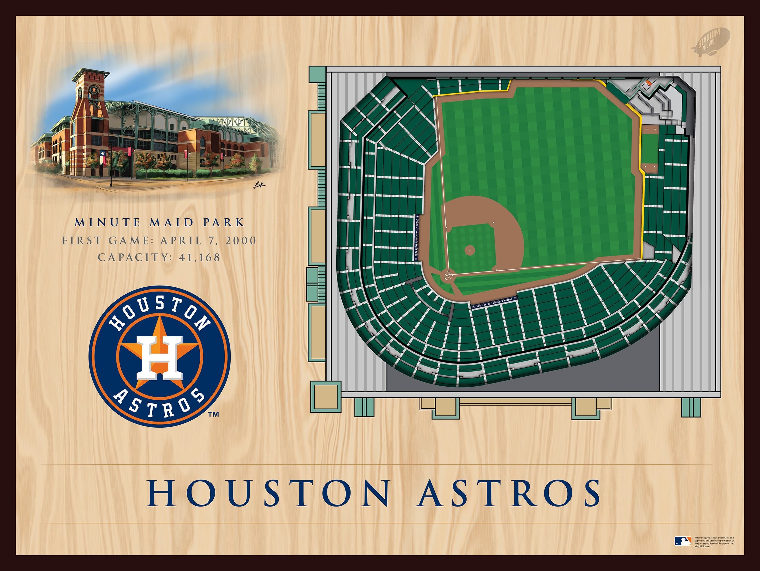 Houston Astros—Minute Maid Park 25-Layer StadiumViews 3D Wall Art