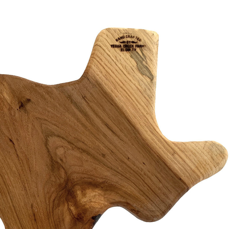 "Shape of Texas" Rustic Pecan Hardwood Cutting Board - Texas Time Gifts and Fine Art
