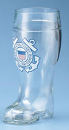 "U.S. Coast Guard" Glass Beer Boot (1 Liter) - Texas Time Gifts and Fine Art 220825