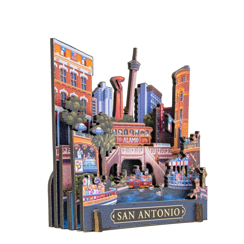 "San Antonio" 3D CityScape (Desk Decor) - Texas Time Gifts and Fine Art
