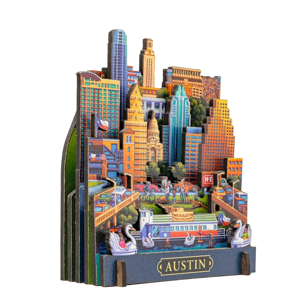 "Austin" 3D CityScape (Dimensional Desk Decor) - Texas Time Gifts and Fine Art