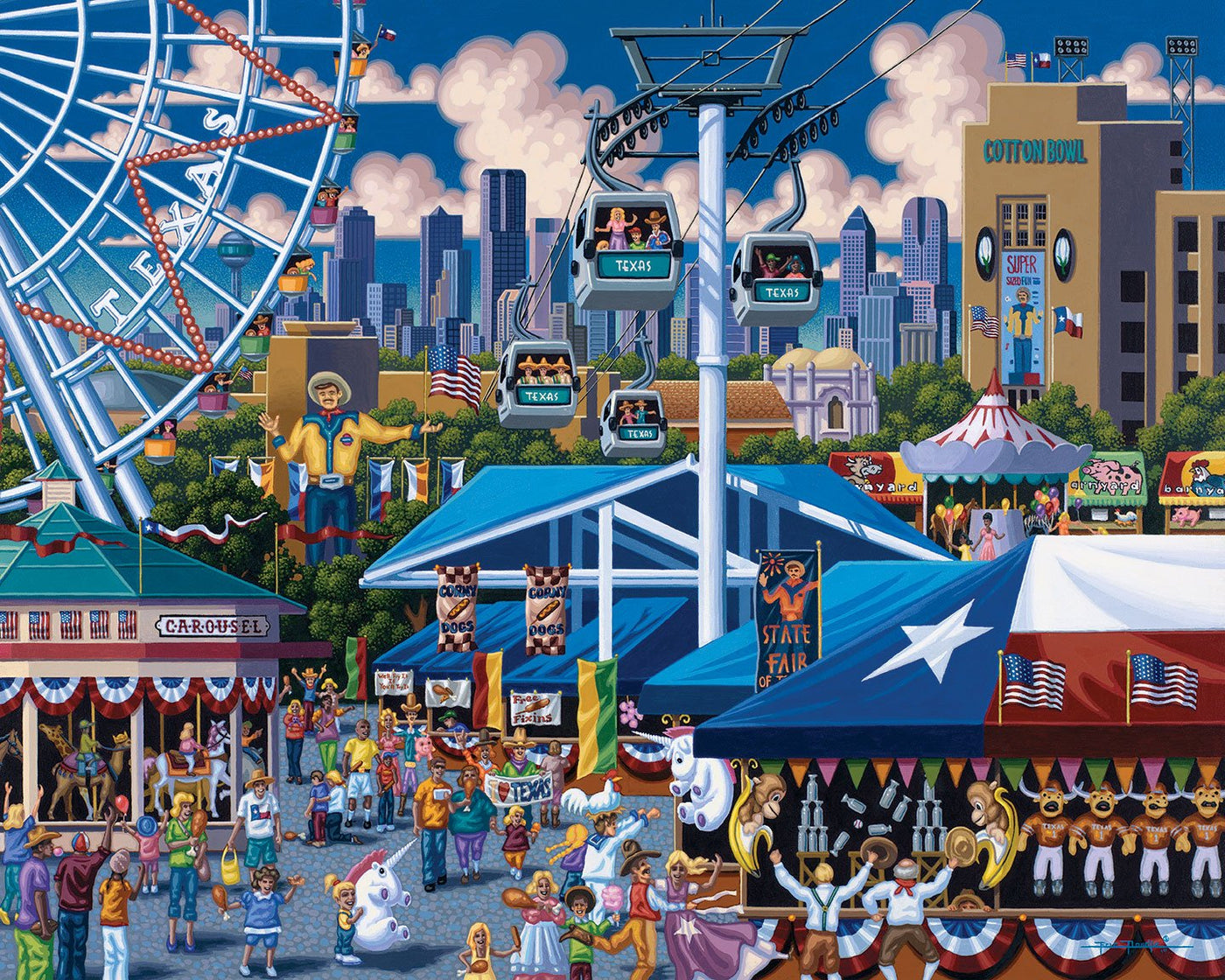 Texas "State Fair "(Dallas) Rolled Canvas Giclee Print Wall Art - Texas Time Gifts and Fine Art