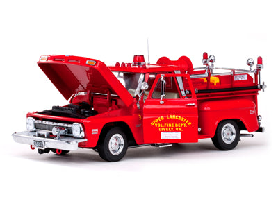 1965 Chevrolet C-20 Fire Truck—"Upper Lancaster Vol. Fire Dept." Die-cast Collectible - Texas Time Gifts and Finr Art