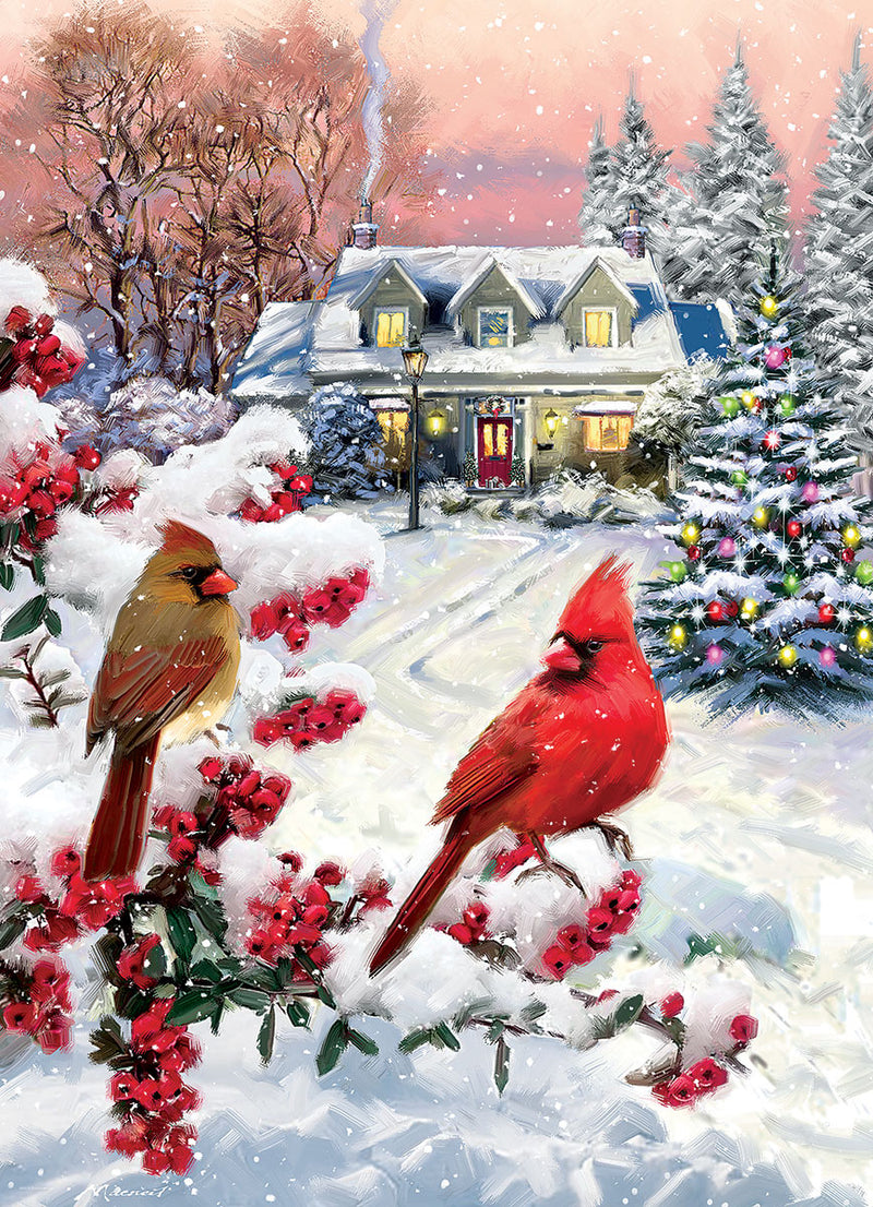 Cardinal Pair Jigsaw Puzzle - Texas Time Gifts and Fine Art