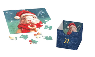 "Christmas Animals" 24 Advent Jigsaw Puzzles (Drawer-Style Box Set) - Texas Time Gifts and Fine Art