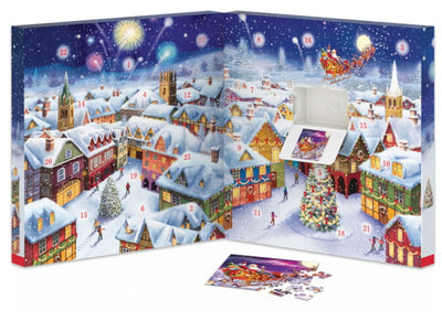 "Christmas Memories" 24 Advent Jigsaw Puzzle Box Set (Book Style) - Texas Time Gifts and Fine Art