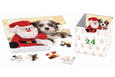 "Christmas Paws" 24 Advent Jigsaw Puzzles (Drawer-Style Box Set) - Texas Time Gifts and Fine Art