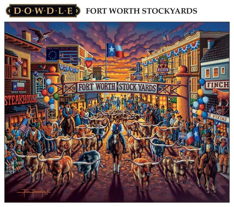 "Fort Worth Stockyards" Jigsaw Puzzle - Texas Time Gifts and Fine Art