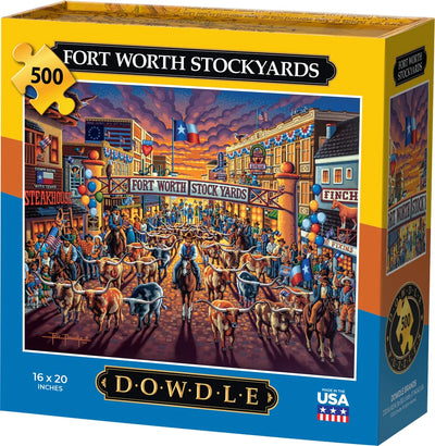 "Fort Worth Stockyards" Jigsaw Puzzle - Texas Time Gifts and Fine Art