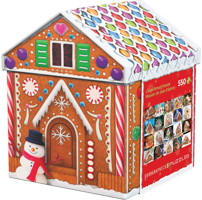 Gingerbread House Jigsaw Puzzle with Tin Case - Texas Time Gifts and Fine Art