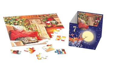 "Merry Christmas" 24 Advent Jigsaw Puzzles (Drawer-Style Box Set) - Texas Time Gifts and Fine Art