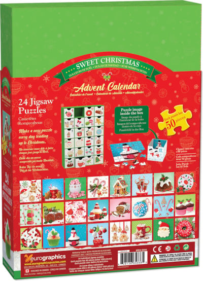 "Sweet Christmas" 24 Advent Jigsaw Puzzles (Drawer-Style Box Set) - Texas Time Gifts and Fine Art