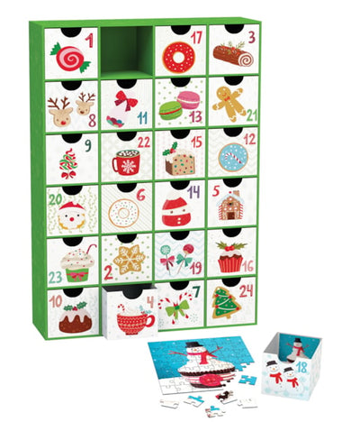 "Sweet Christmas" 24 Advent Jigsaw Puzzles (Drawer-Style Box Set) - Texas Time Gifts and Fine Art