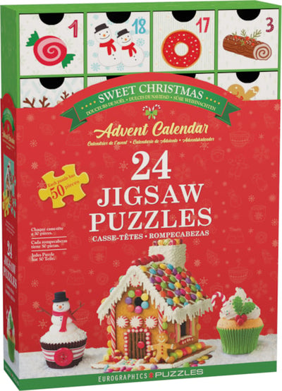 "Sweet Christmas" 24 Advent Jigsaw Puzzles (Drawer-Style Box Set) - Texas Time Gifts and Fine Art