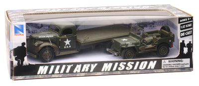 1941 Chevy Flatbed Truck "Hickam Air Field" Hauling a Willys Jeep Die-cast Collectible - Texas Time Gifts and Fine Art