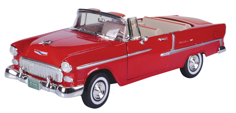 1955 Chevrolet "Bel Air" Convertible in Red Die-cast Collectible - Texas Time Gifts and Fine Art