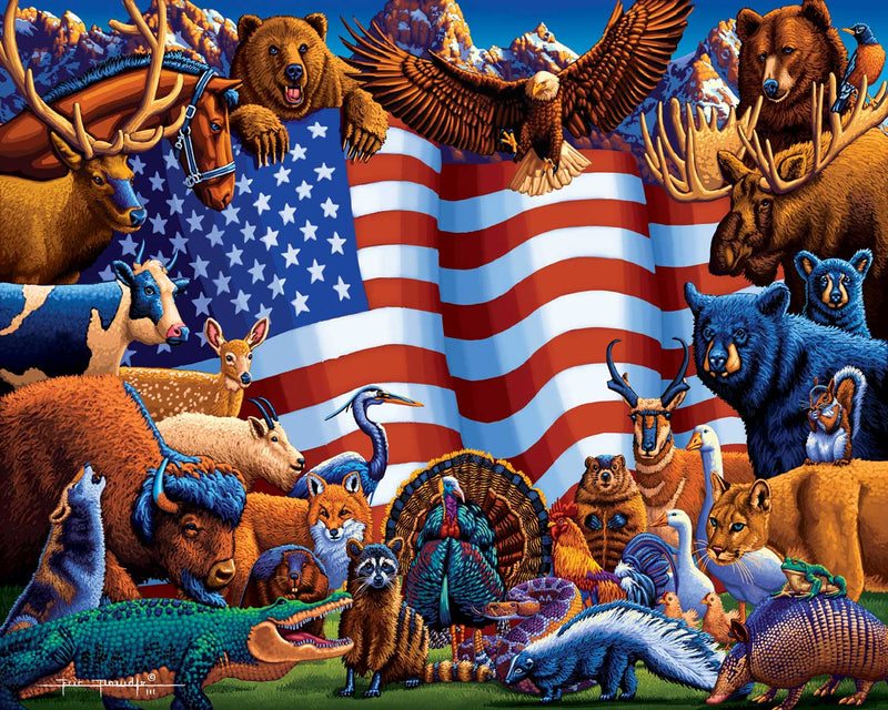 "Animals of America" Jigsaw Puzzle - Texas Time Gifts and Fine Art