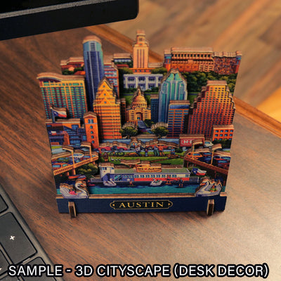 "Austin" CityScape (Dimensional Desk Decor) - Texas Time Gifts and Fine Art