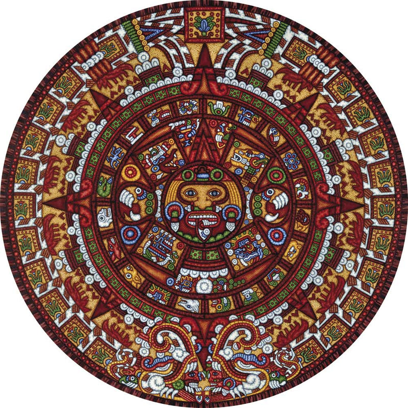 "Aztec Calendar" (The Sun Stone) Rolled Canvas Giclée Print Wall Art - Texas Time Gifts and Fine Art