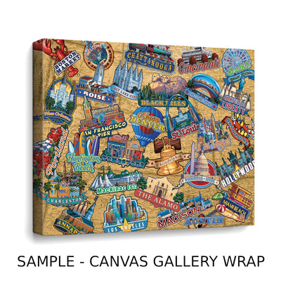 "Best of Texas" Canvas Gallery Wrap Wall Art - Texas Time Gifts and Fine Art
