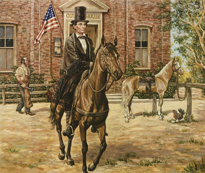 "Circuit Lawyer" (Abraham Lincoln) Premium Wooden Jigsaw Puzzle—Postcard-Size - Texas Time Gifts and Fine Art