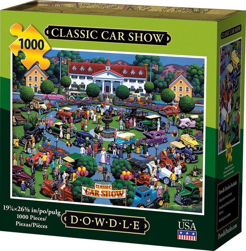 "Classic Car Show" Jigsaw Puzzle - Texas Time Gifts and Fine Art