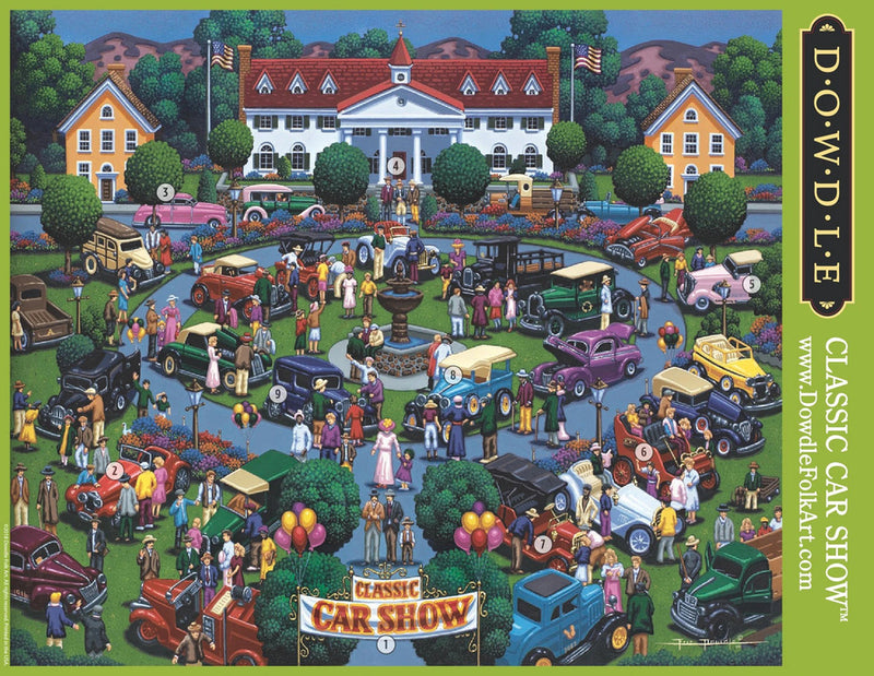 "Classic Car Show" Jigsaw Puzzle - Texas Time Gifts and Fine Art