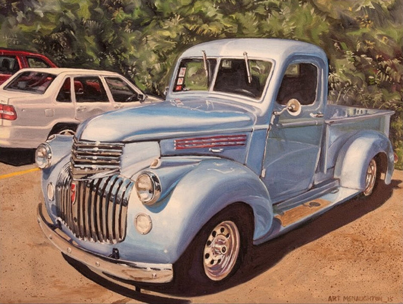"Classic Master 148" (Pickup Truck Art) Premium Wooden Jigsaw Puzzle—Postcard-Size - Texas Time Gifts and Fine Art