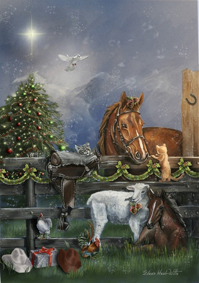 "Country Christmas" Premium Wooden Jigsaw Puzzle with Ash Wood Storage Box—Small (+ 4 More Size Options) - Texas Time Gifts and Fine Art