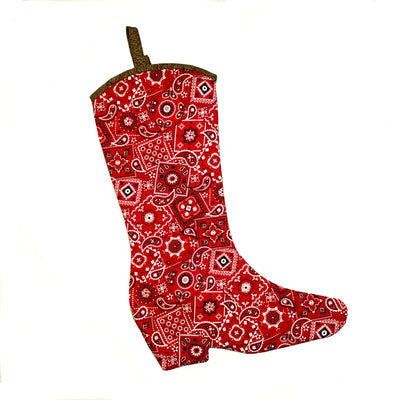 "Cowboy Boot" Christmas Stocking #18 - Texas Time Gifts and Fine Art