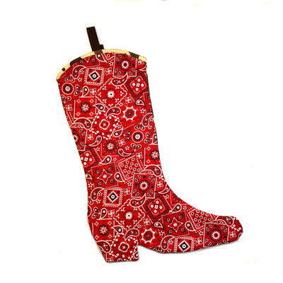 "Cowboy Boot" Christmas Stocking #7 - Texas Time Gifts and Fine Art