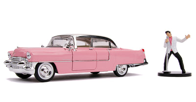 Elvis Presley 1955 Pink Cadillac "Fleetwood Series 60" Die-cast Collectible with Freestanding Elvis Figure - Texas Time Gifts and Fine Art