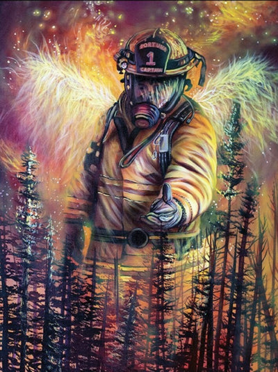 "Firefighter" Premium Wooden Jigsaw Puzzle—Postcard-Size - Texas Time Gifts and Fine Art