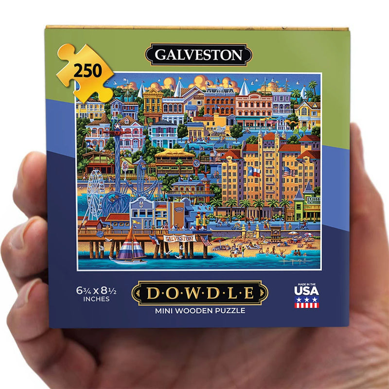 "Galveston" Mini-Wooden Jigsaw Puzzle - Texas Time Gifts and Fine Art