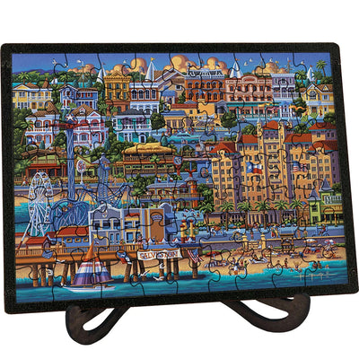 "Galveston" Picture Perfect Framed Wooden Jigsaw Puzzle with Easel (Desk Decor)—IN STOCK - Texas Time Gifts and Fine Art