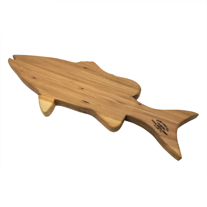 "Guadalupe Bass" (State Fish of Texas) Rustic Pecan Hardwood Cutting Board—Store Exclusive! - Texas Time Gifts and Fine Art