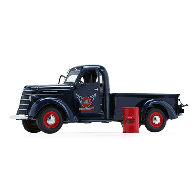 "Gulf Oil Aviation"—1938 International D-2 Pickup with Barrel Die-cast Collectible - Texas Time Gifts and Fine Art