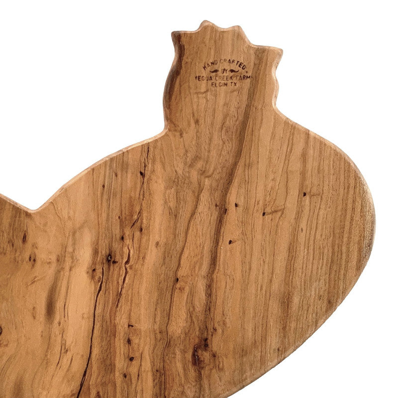 "Happy Hen" Rustic Pecan Hardwood Cutting Board - Texas Time Gifts and Fine Art