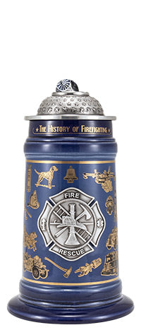 "History of Firefighting" Stoneware Beer Stein—Limited Edition - Texas Time Gifts and Fine Art 220828