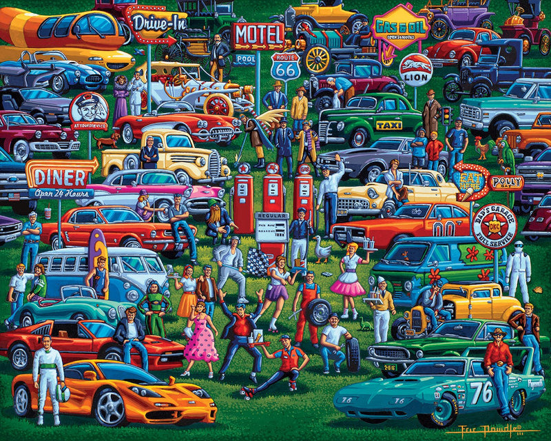 "History of Cars" Jigsaw Puzzle - Texas Time Gifts and Fine Art