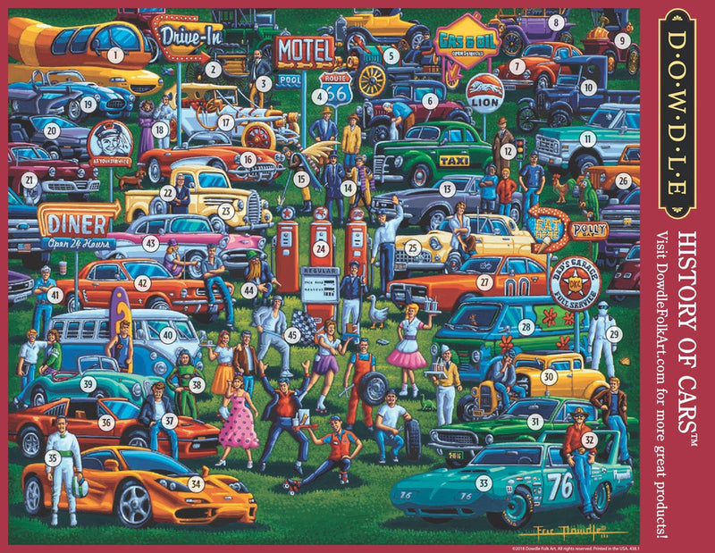 "History of Cars" Jigsaw Puzzle - Texas Time Gifts and Fine Art