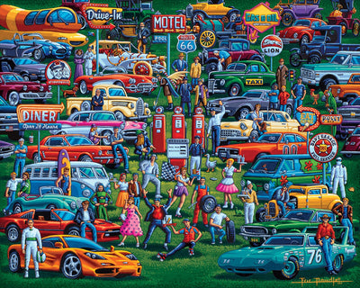 "History of Cars" Rolled Canvas Giclée Print Wall Art - Texas Time Gifts and Fine Art