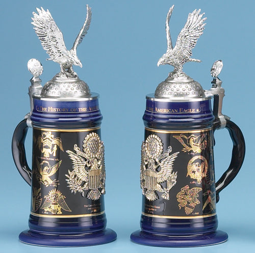 "History of the American Eagle" Stoneware Beer Stein—Limited Edition - Texas Time Gifts and Fine Art 220827