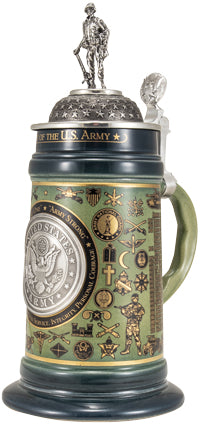 "History of the U.S. Army" Stoneware Beer Stein—Limited Edition - Texas Time Gifts and Fine Art 220824