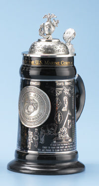 History of the U.S. Marine Corps Stoneware Beer Stein—Limited Edition - Texas Time Gifts and Fine Art 220825