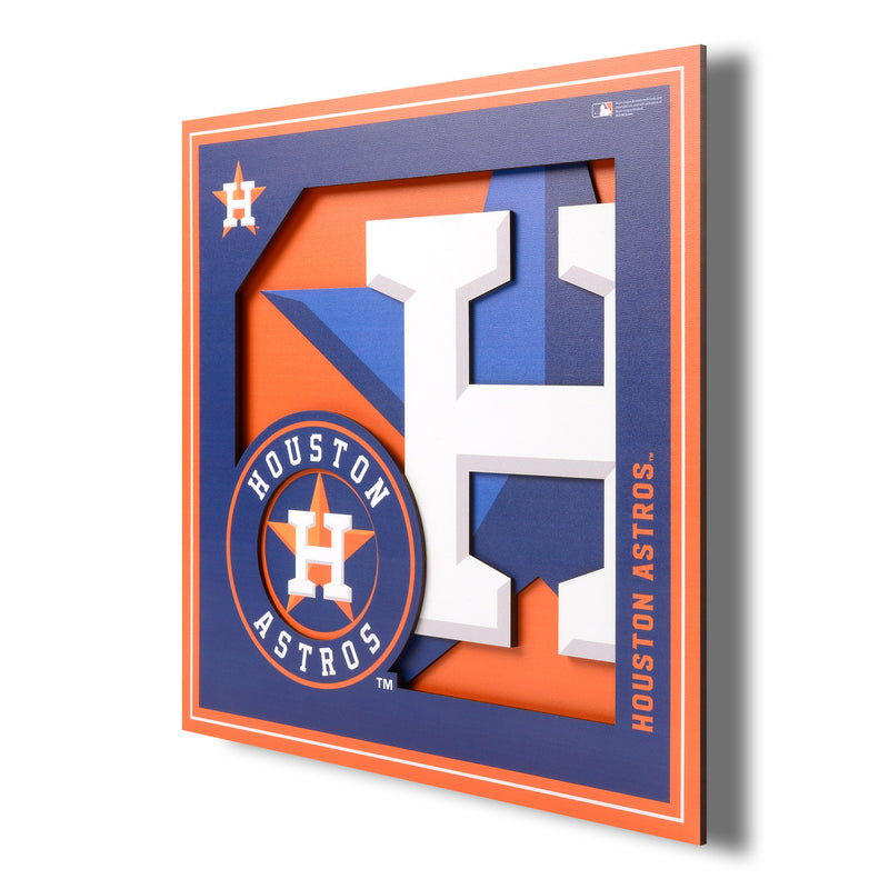 Houston Astros 12" x 12" 3D "LogoView" Wall Art - Texas Time Gifts and Fine Art
