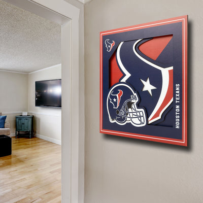 Houston Texans 12" x 12" 3D "LogoView" Wall Art - Texas Time Gifts and Fine Art